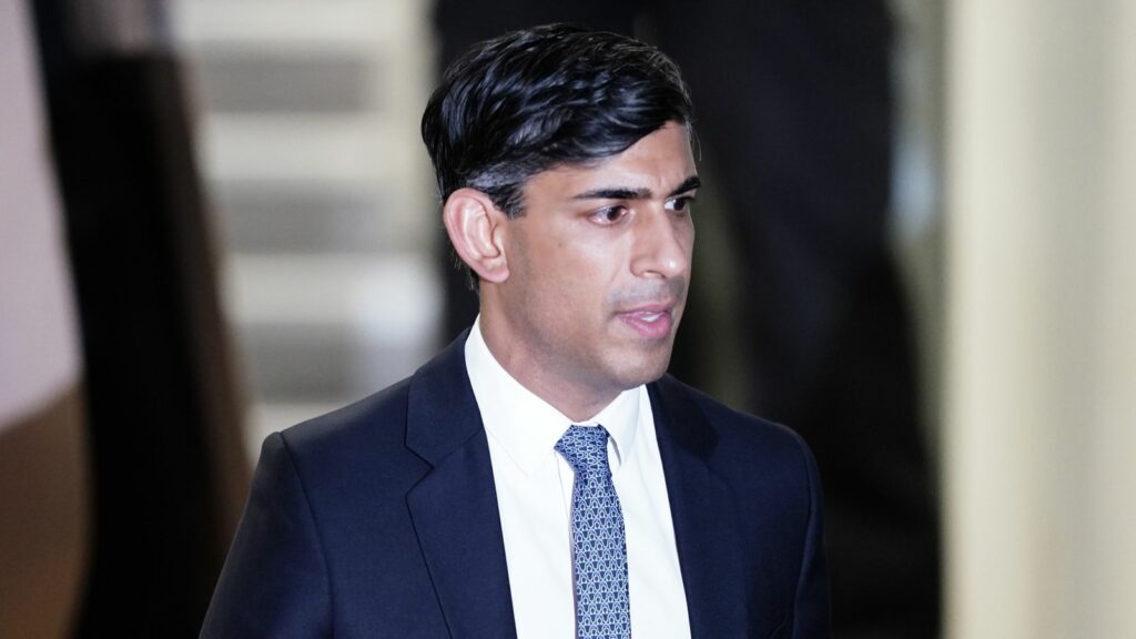 Prime Minister Rishi Sunak leaves Dorland House in London after giving evidence to the UK Covid-19 Inquiry during its second investigation (Module 2) exploring core UK decision-making and political governance. Picture date: Monday December 11, 2023.