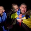 Ukrainian prisoners of war are seen in an unknown location after the swap