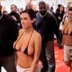 Kanye West's wife Bianca Censori nearly spills out of her skimpy bikini top while celebrating her 29th birthday in Las Vegas