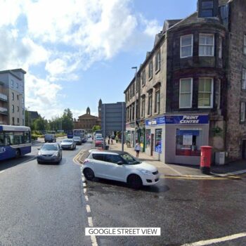 Gauze Street at its junction with Silk Street, Paisley