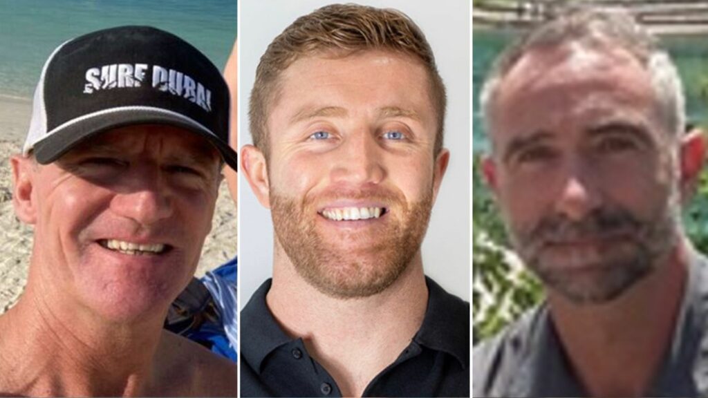 John Chapman, James Henderson and James Kirby all died in the Israeli strike