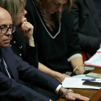 Le patron de LR, Eric Ciotti, à l'Assemblée nationale, le 16 janvier 2024 à Paris