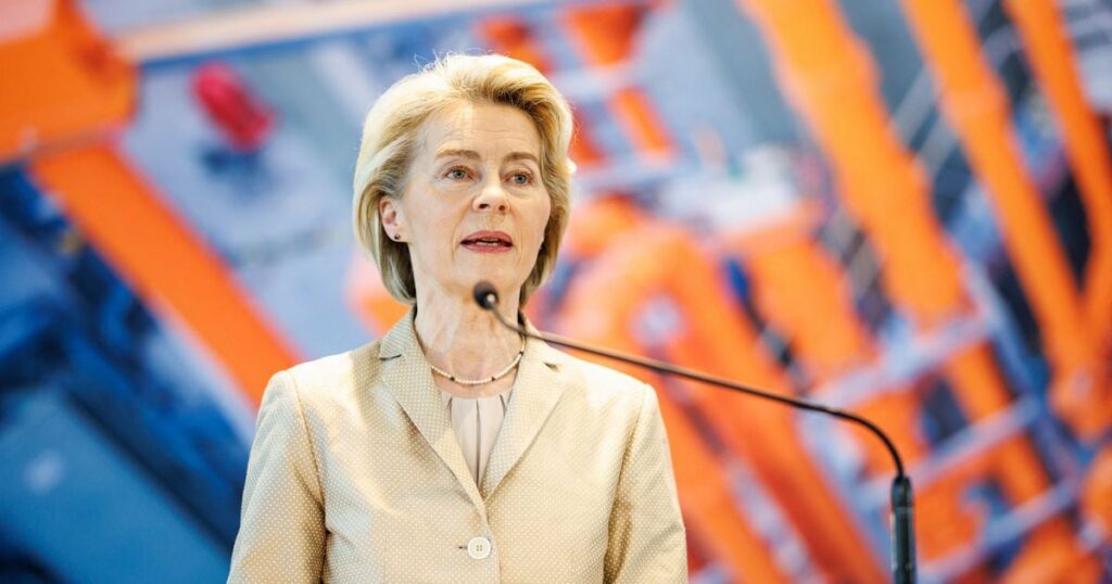 Ursula von der Leyen, jeudi 11 avril 2024, à Munich, en Allemagne.