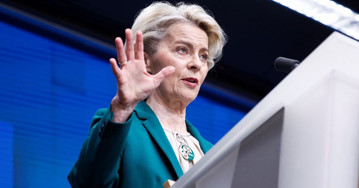 La présidente de la Commission européenne Ursula von der Leyen, le 22 mars 2024 à Bruxelles