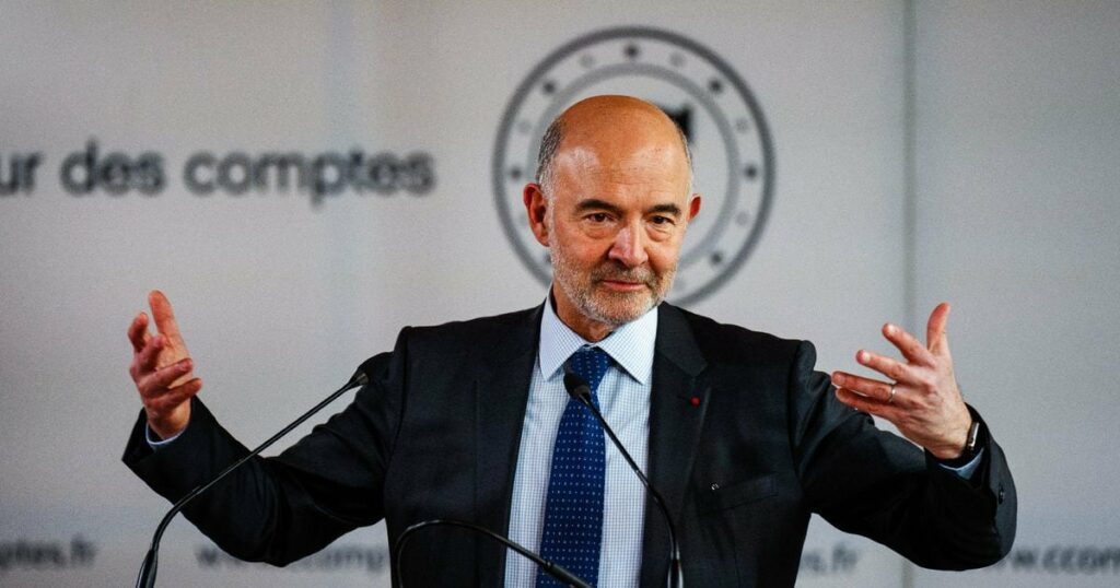 Pierre Moscovici, premier président de la Cour des comptes, lors de la présentation du rapport financier annuel de l'institution, le 12 mars 2024 à Paris