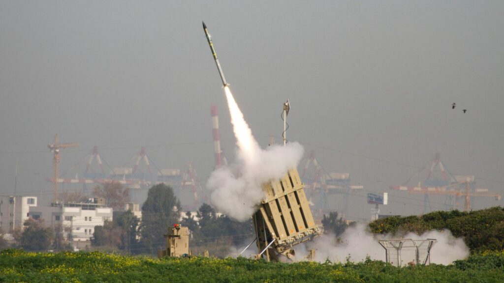 An Israeli missile is launched from the Iron Dome anti-rocket system in the city of Ashdod in 2012. CREDIT: AP