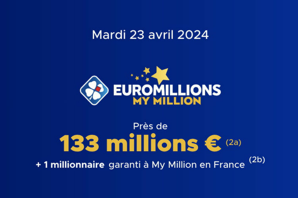 Résultat Euromillions (FDJ) : le tirage de ce mardi 23 avril 2024, 133 millions d'euros en jeu