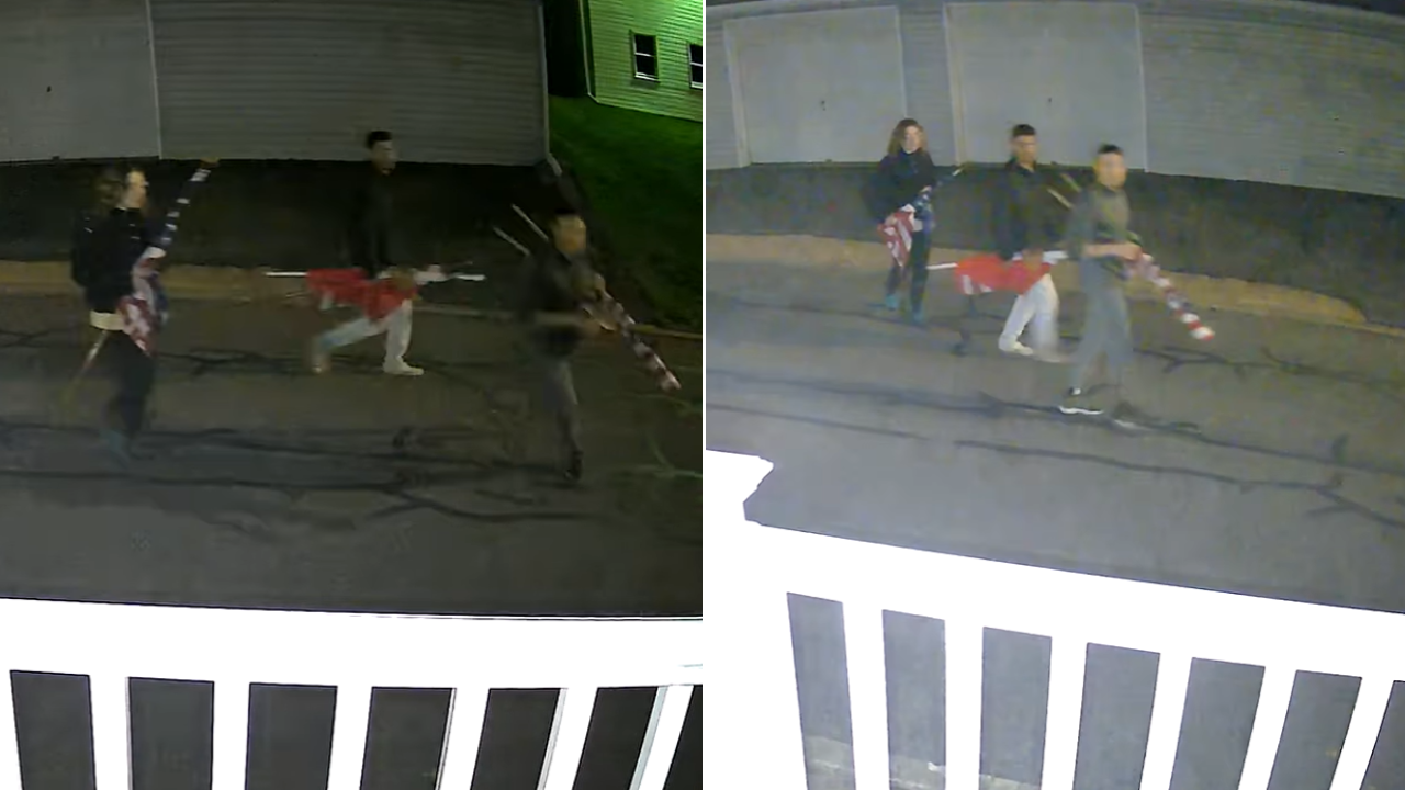 Pennsylvania police searching for thieves caught on camera swiping American flags