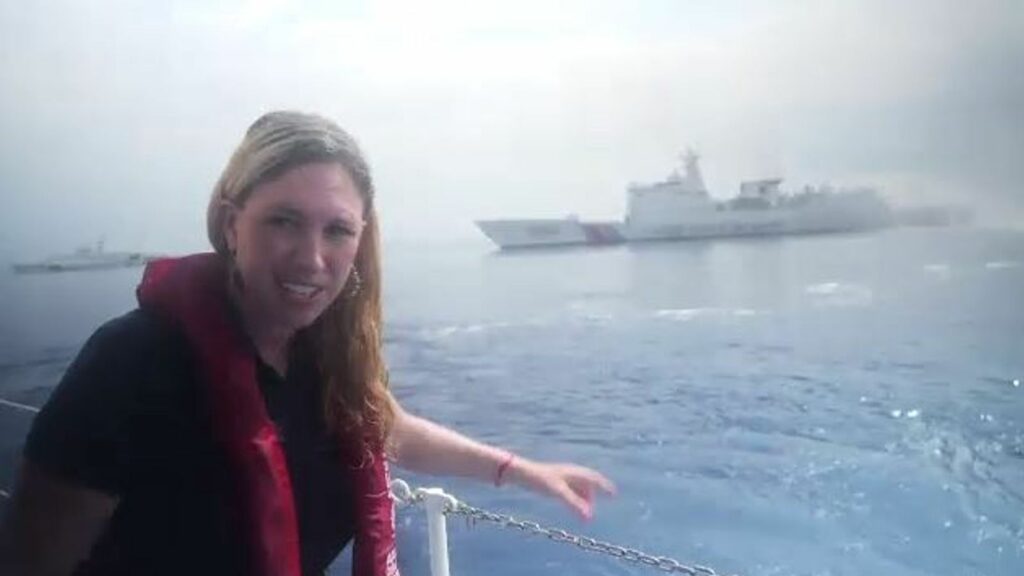 Sky's Cordelia Lynch reporting from the South China Sea