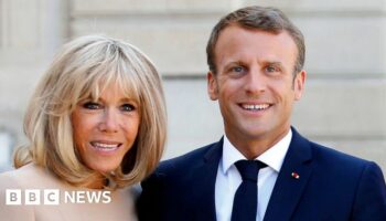 Brigitte Macron (left) and her husband Emmanuel