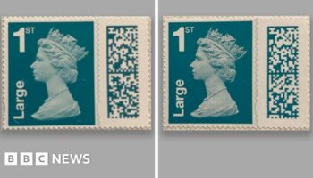 A stamp with a QR code