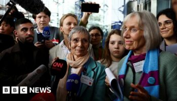 Rosmarie Wyder-Walti and Anne Mahrer, of the Swiss elderly women group Senior Women for Climate Protection