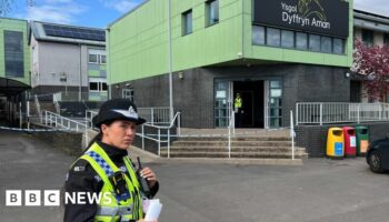 Police officer outside of school