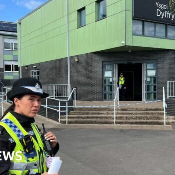 Police officer outside of school