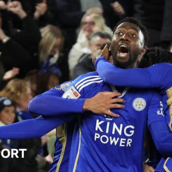 Leicester's Wilfred Ndidi celebrates scoring against Southampton