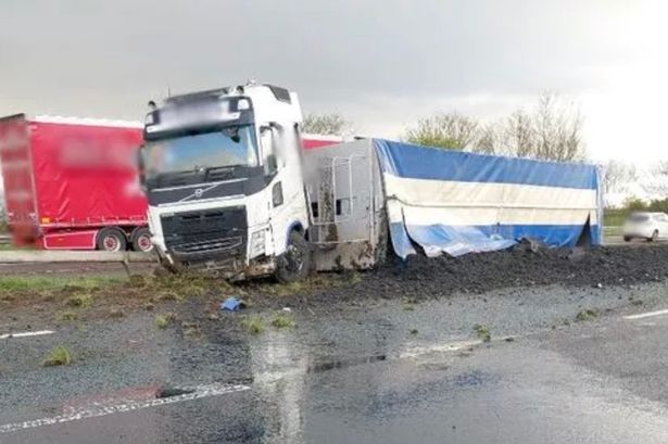 M6 closed after horror lorry crash leaves mud and fuel spilled across entire road