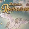 Dieser Ramadan-Kalender zeigt ein Pferd mit Flügeln über einer Moschee