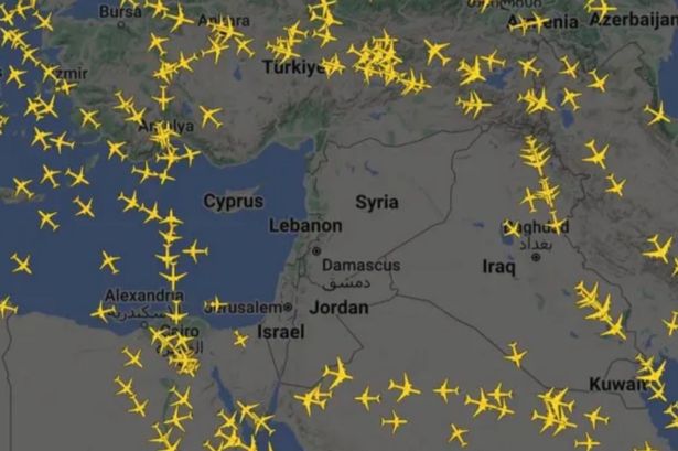 Map shows empty airspace around Middle East as Iran's drone attack on Israel causes diversions