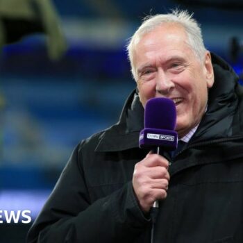 Martin Tyler commentating on a Premier League match in 2015