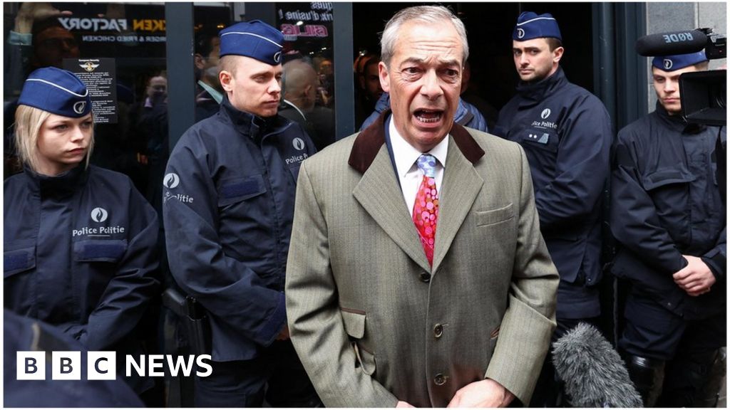 Nigel Farage outside the venue