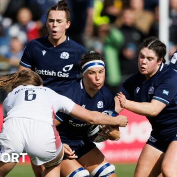 Scotland captain Rachel Malcolm in action against England