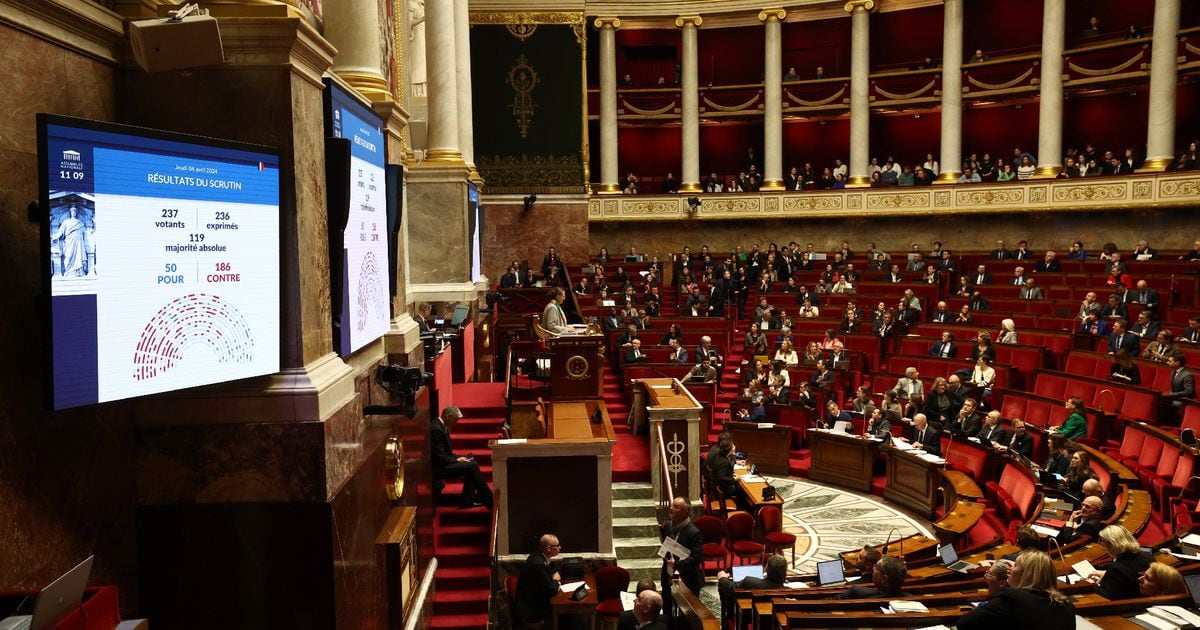 Les députés en séance à l'Assemblée nationale, le 4 avril 2024 à Paris