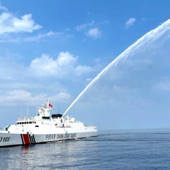 China's coastguard fired water at Philippine Coastguard Vessel- BRP Bagacay while Sky was onboard.