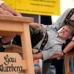 German men with the strongest fingers compete in Bavaria's 'Fingerhakeln' wrestling champion