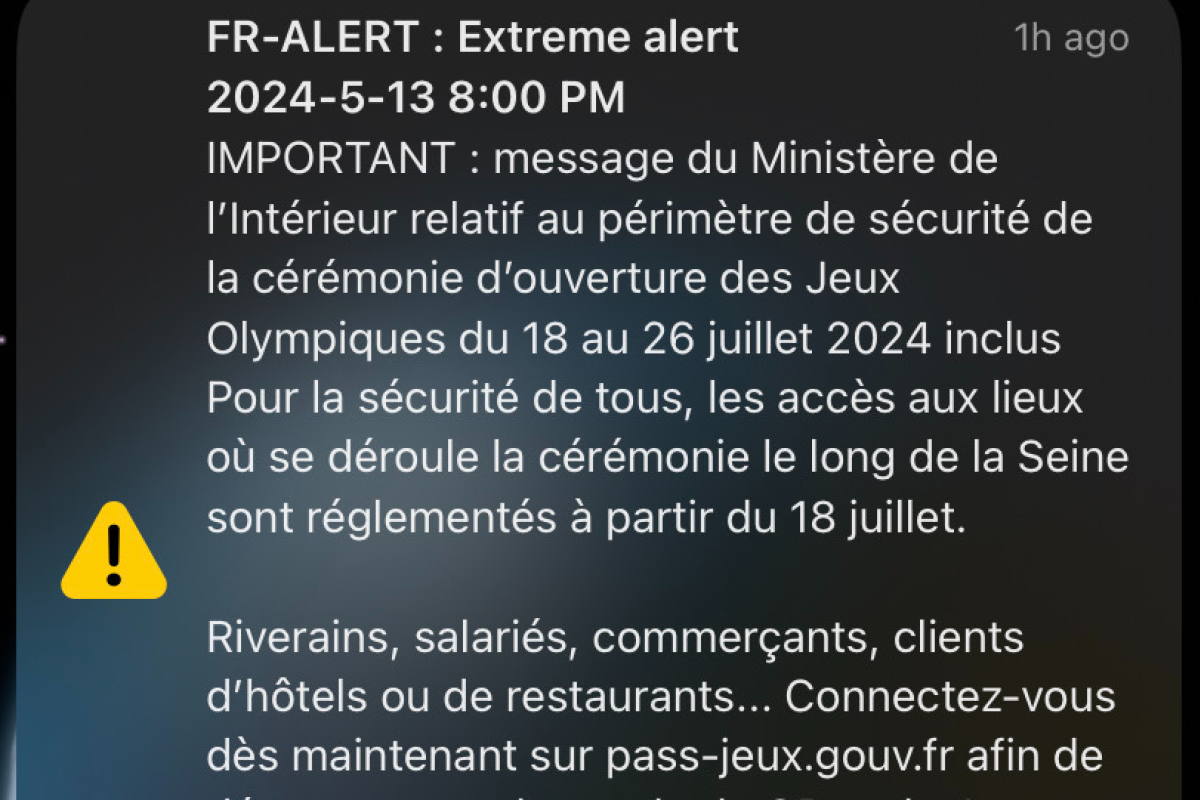 « Alerte extrêmement grave » : d’où vient ce message reçu par certains Parisiens sur leur téléphone ce lundi ?