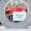 People in Dublin are seen during the reveal of The Portal,in New York City, U.S., May 8, 2024. Pic: Reuters