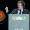 Le président argentin Javier Milei lors de la Convention "Europa Viva 24" à laquelle participent une dizaine de partis nationalistes européens, le 19 mai 2024 à Madrid