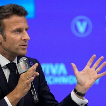 Le président de la République Emmanuel Macron lors de l'édition 2022 du salon Vivatech, le 17 juin 2022 à Paris