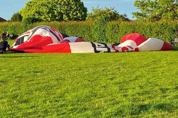 BREAKING: Horror as hot air balloon crash-lands on edge of playing field