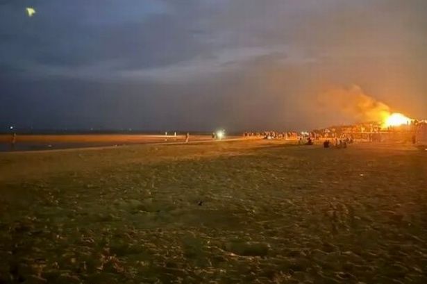 Huge fire started at idyllic UK beach as families tried to spot Northern Lights