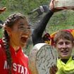 Say cheeeese...or should that be Käse?: German man wins first prize in Gloucestershire's famous annual Bank Holiday cheese-rolling event