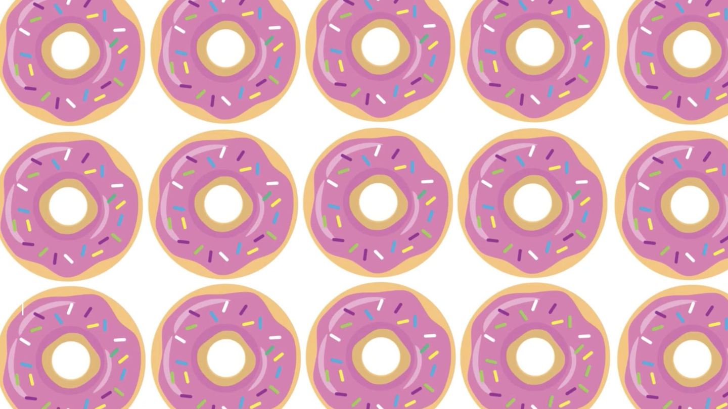 Suchbild: Augentest: Finden Sie den einzigartigen Donut in wenige Sekunden?