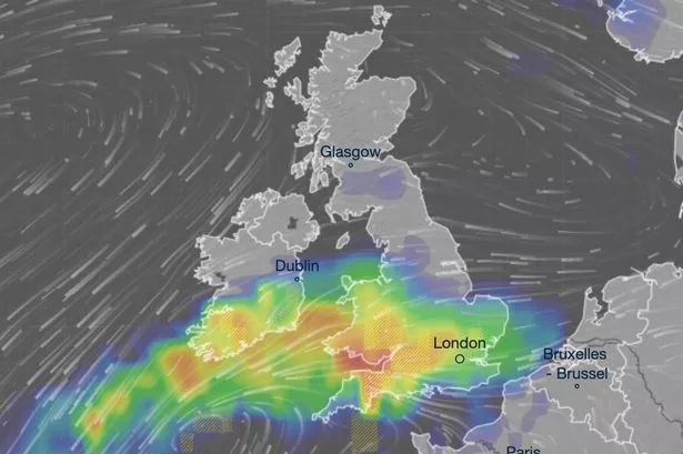 Terrifying red weather maps show huge Azores storm smashing UK with 25mm rain