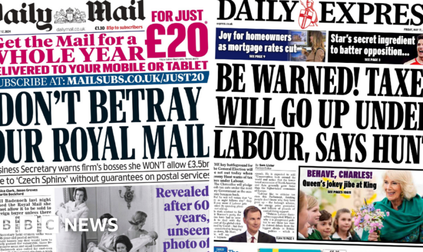 The Papers: Hunt's Labour warning and new Royal images