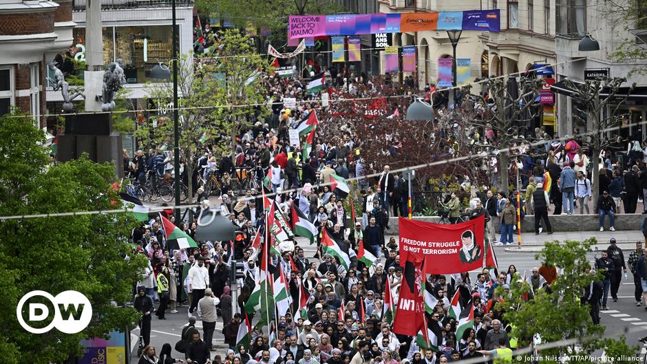 Thousands protest Israel's Eurovision participation