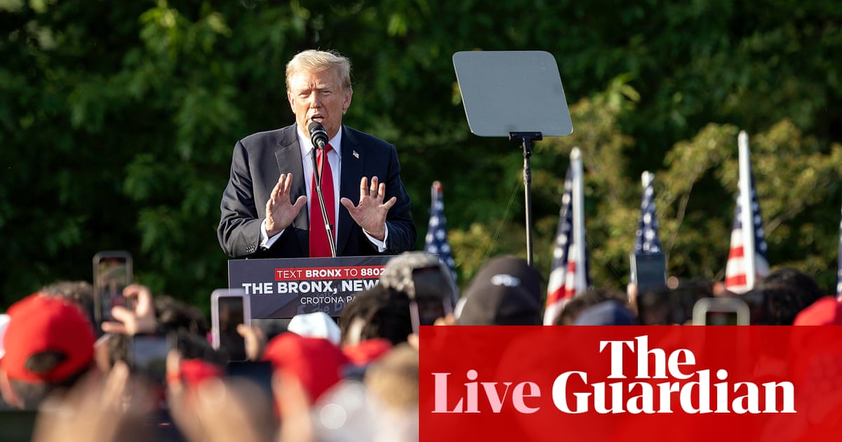 Trump pushes anti-immigrant rhetoric as he tries to woo Black and Hispanic voters in Bronx campaign rally – live