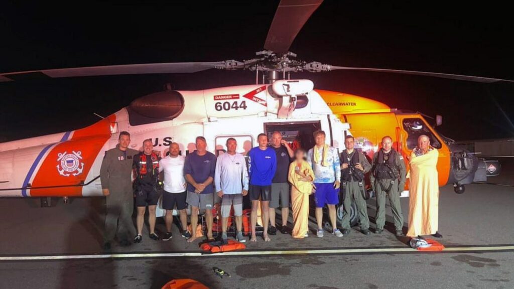 Coast Guard rescues 8 people, including child, after boat capsizes 36 miles west of Florida coastline