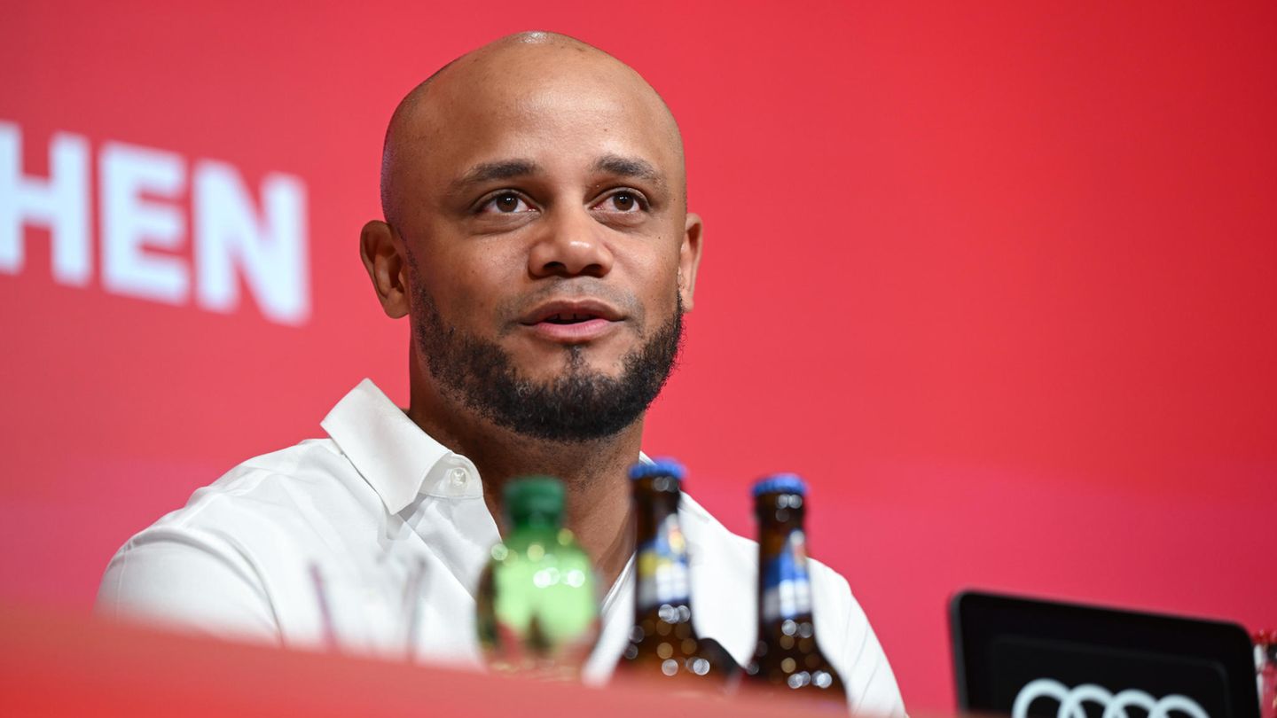 Vincent Kompany, 38, vergangene Woche bei seiner ersten Pressekonferenz beim FC Bayern