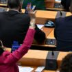 Les membres du Parlement européen participent à un vote en séance plénière à Bruxelles le 10 avril 2024