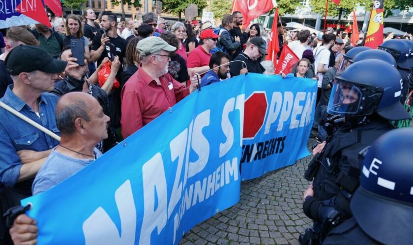 Mannheim: Protest gegen AfD-Kundgebung in Mannheim