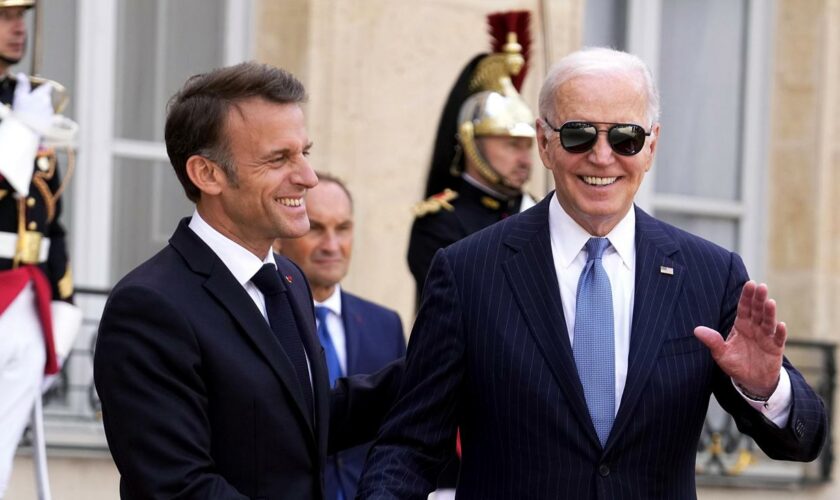 Biden in Frankreich: Macron und Biden begrüßen Befreiung israelischer Geiseln