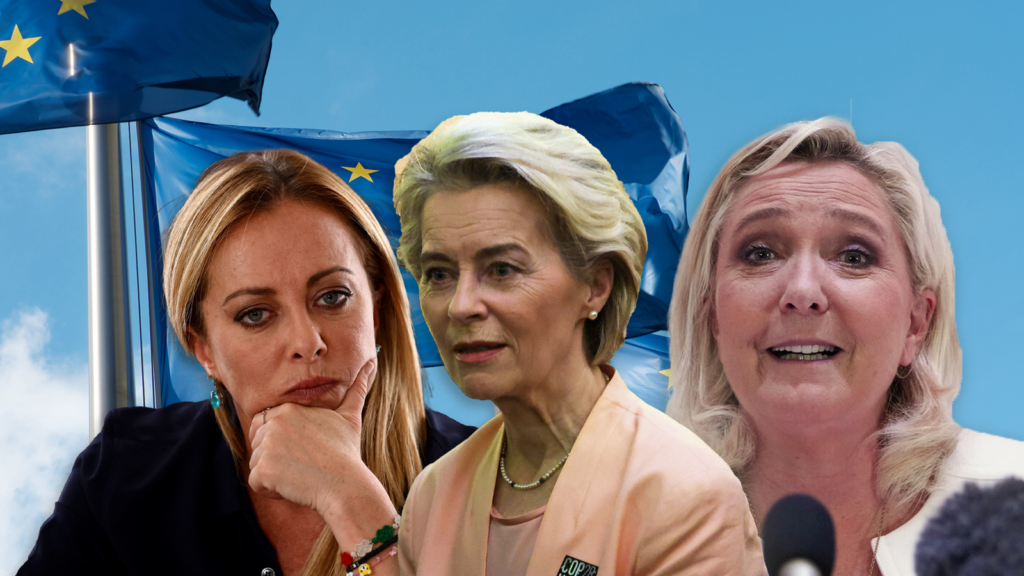 Giorgia Meloni, Ursula Von Der Leyen and Marine Le Pen