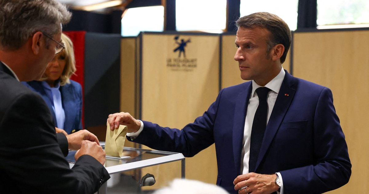 Emmanuel Macron vote au Touquet le 9 juin 2024 lors des Européennes