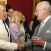 The King greeting Sir Rod Stewart. Pic: PA