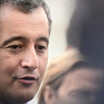 Le ministre français de l'Intéreur Gerald Darmanin lors d'une conférence de presse à Paris, le 9 avril 2024