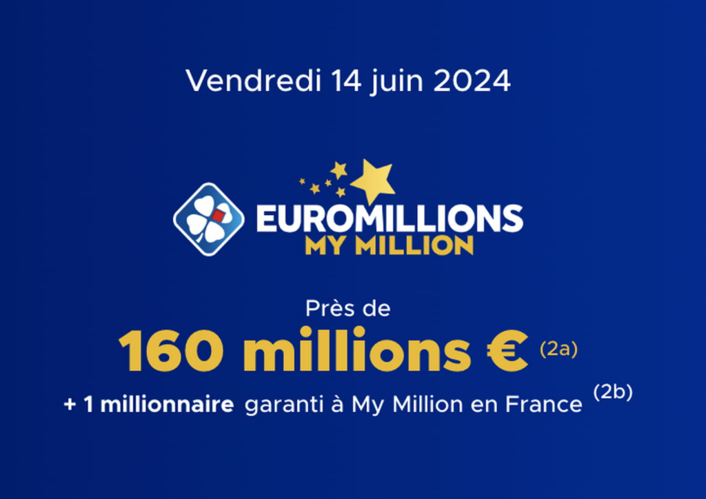 Résultat Euromillions (FDJ) : le tirage de ce vendredi 14 juin 2024, 160 millions d'euros en jeu